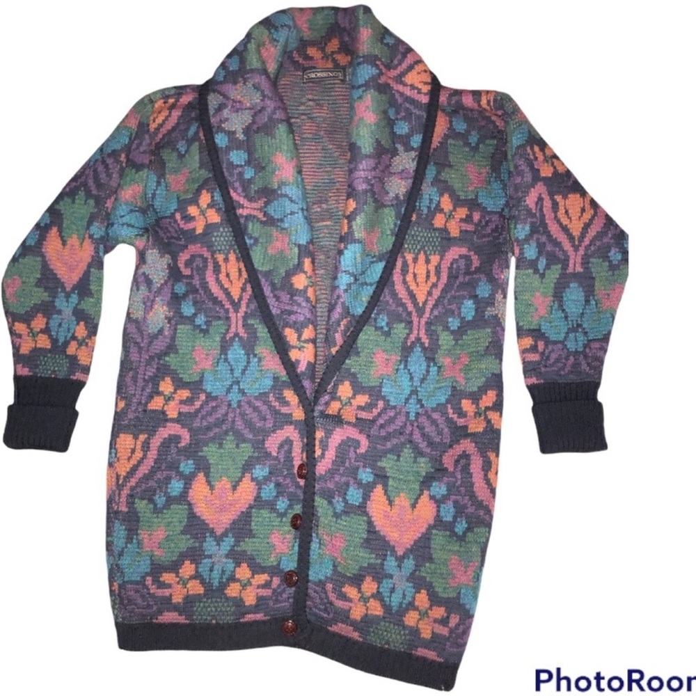 Vintage Tapestry Floral Cardigan Sweater